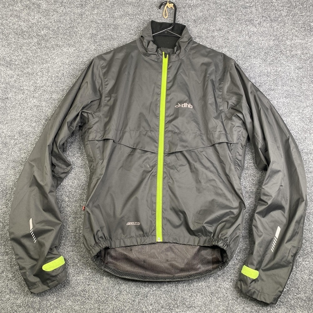 Dhb Cycling Wind Jacket Mens Medium Gray EQ2.5 Hi Vis Reflective Road Bike